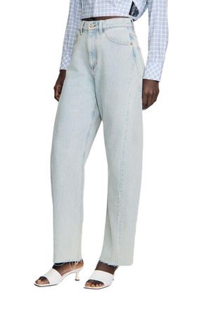 Sandro Faded barrel cotton jeans in Sky Blue at Nordstrom, Size 40 Eu