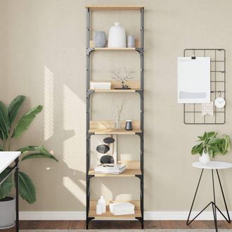 Berkfield Home Bookshelf Sonoma Oak 50x33x188.5 cm Engineered Wood in Brown
