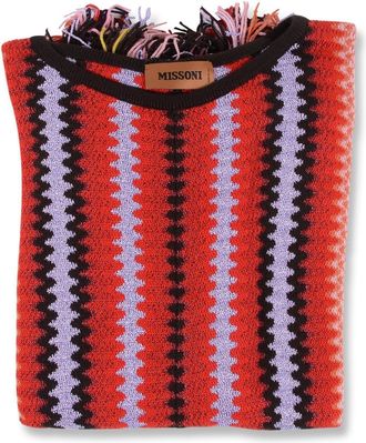 Missoni Multicolor Poncho with Geometric Design
