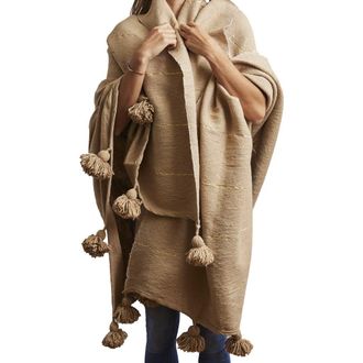 Verve Culture Moroccan Cotton Blanket in Camel at Nordstrom