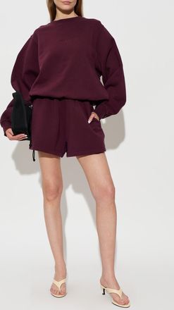 Rotate Sweatshirt With Embroidered Logo, Womens, Burgundy