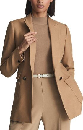 Reiss Larsson Double-Breasted Twill Wool-Blend Jacket