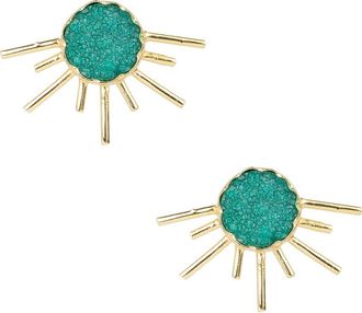 Saachi Drusy Sun Stud Earrings in Green at Nordstrom Rack