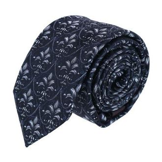 Trafalgar Store Domenico the Grande Damask Patterned Silk Necktie in Black And Silver at Nordstrom