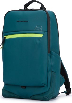 Piquadro Unisex Padded Nylon Backpack Blue