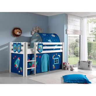 Les Tendances Les Tendances - Cama De Media Altura 90x200 Con Somier Y Funda Astro Vipack Pino - Blanco