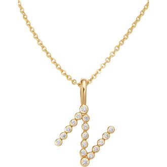 Made by Mary CZ Poppy Initial Necklace in Gold Vermeil Initial N at Nordstrom