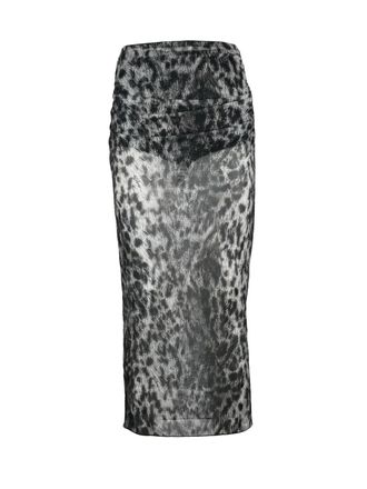 Aniye By Brushed Midi Skirt With Elastic Waistband In Vibrant Multicolor Animal Print