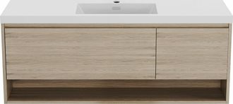 Vente-Unique Mueble de ba&ntilde;o suspendido con lavabo - 150 cm - PUJUKA