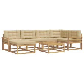 vidaXL Conjunto De Sof&aacute;s De Exterior 7 Pcs Y Beige Vidaxl