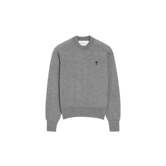 Ami Round-neck Knitwear, female, Gray, Size: 2XL ADC Sweater
