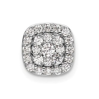 Diamond2Deal 14K Gold Lab Grown Diamond Squared Halo Chain Slide Pendant (0.44ct, VS, G-H)