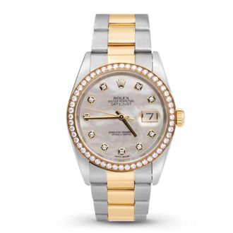 Rolex Pre-owned Rolex Datejust Automatic Chronometer Diamond Silver Dial Unisex Watch 116243 SDO