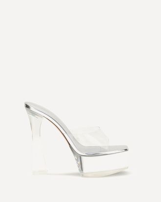 Amina Muaddi Sandali Dalida in vetro con plateau Woman 38