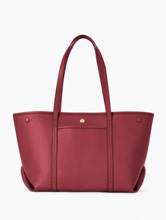 Talbots Harper Pebble Leather Tote - Port Wine - 001 Talbots