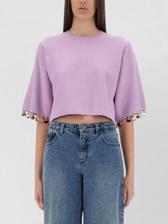 Paco Rabanne knit crop top round neck short sleeves