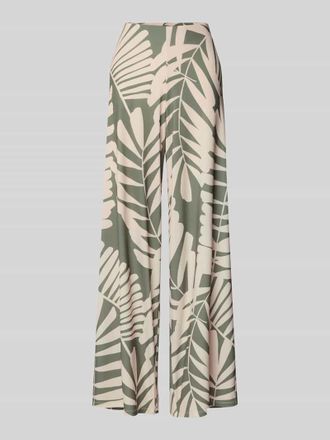 Oui Relaxed Fit Stoffhose mit floralem Allover-Print in Khaki, Gr&ouml;&szlig;e 36