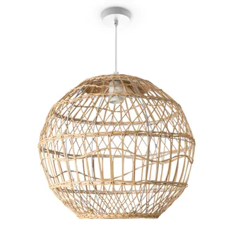 Paco Home Luminaria Suspensi&oacute;n Sal&oacute;n Bohemia L&aacute;mparas Cesta L&aacute;mpara Colgante Crema (&oslash;40 Cm), L&aacute;mpara Colgante - Tipo 6 - Paco Home