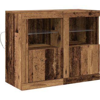 vidaXL Side Cabinet 2 pcs Old wood 41 x 37 x 67 cm Engineered Wood Vidaxl