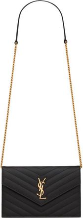 Saint Laurent Black Cassandre Crossbody Bag