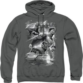 Gildan Justice League of America Atmospheric Adult Pull Over Hoodie / Hooded Sweatshirt