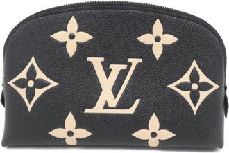 Louis Vuitton Beige Black Leather Pochette Pouch (Pre-Owned)