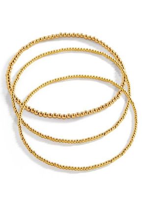 Mint & Lily 322 Beaded Stacking Set Bracelet in 18K Gold Plated at Nordstrom