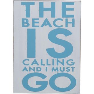 Beachcombers The Beach Is Calling Coastal Plaque Sign Wall Hanging Decor Decoration For The Beach 5 x 0.5 x 7 Inches. in White at Nordstrom, Size
