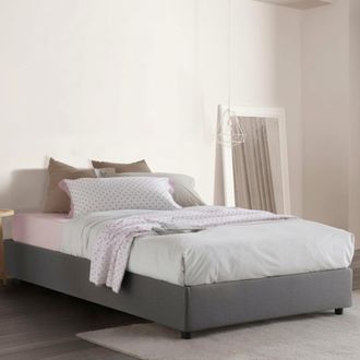 Dmora Dmora - Cama De Plaza Y Media Dbamb, Cama Contenedor Con Revestimiento De Tela, 100% Made In Italy, Apertura Frontal, Con Colch&oacute;n Cm 120x190 Incluido,