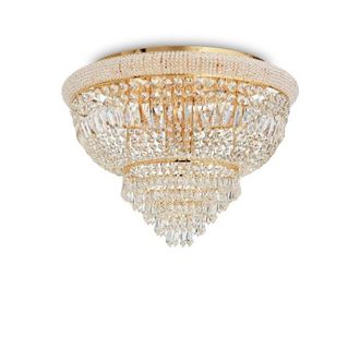 Netlighting Dubai Indoor 24 Lights Flush Chandelier Ceiling Lamp Gold E14