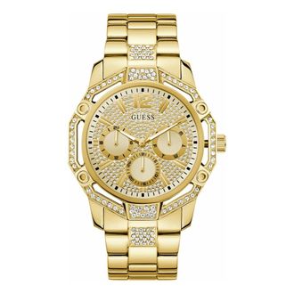 Guess Gw0990G2 Horloge - Heren - Accessoires - Geel - Maat: ONE Size Leer