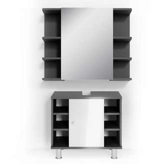 Vicco Conjunto De Muebles De Ba&ntilde;o Fynn, Antracita, 2 Piezas