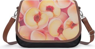 Generic Peach Fruit Small Womens Crossbody Bags Shoulder Handbag with Adjustable Strap for Travel