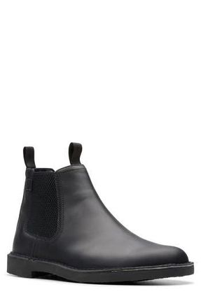 Clarks Shepton Easy Chelsea Boot in Black Leather at Nordstrom Rack, Size 8