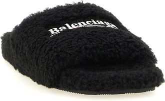 Balenciaga Womens Black Polyester Slides Shoe