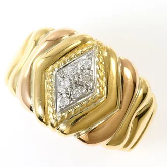 C&A Pink Gold Platinum Yellow Gold Yellow Gold (18K) Pink Gold (18K) Platinum 900 Band Ring (Pre-Owned)