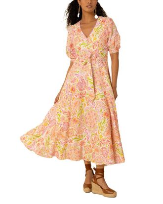 Hale Bob Faye Linen Midi Dress