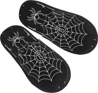Generic Slippers Spider, Lock And Web Fluffy Slippers Flat Non Slip House Slipper For Mens Indoor Travel M