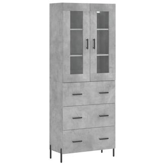 vidaXL Vidaxl - Aparador Alto Madera Contrachapada Gris Hormig&oacute;n 69,5x34x180 Cm