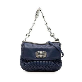 Miu Miu Pre-owned Satchel - Dames - Vintage Handtas - Blauw - ONE Size - Leer - Vintage