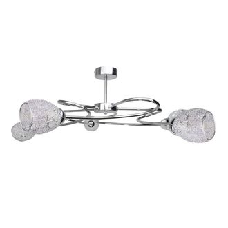 Netlighting Flower Multi Arm Semi Flush Ceiling Light Silver 63cm 5x E27