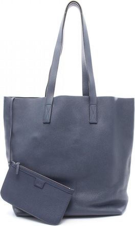 Gucci Navy Leather Handbag Tote Bag (Pre-Owned)
