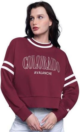 Starter Womens Starter Burgundy Colorado Avalanche Power Play Cropped Pullover Sweatshirt at Nordstrom, Size Xx-Large