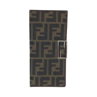 Fendi Pre-owned Wallets, female, Brown, Size: ONE SIZE Pre-owned Zucca Canvas Leather Long Wallet