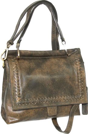 Nino Bossi Aviator Leather Satchel w/ Strap in Green