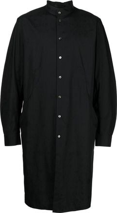 Shiatzy Chen long high-neck shirt - men - Cotton - 48 - Black