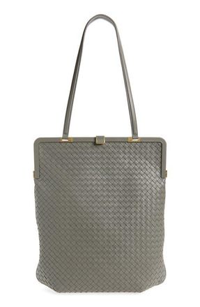Bottega Veneta Small Vaulta Intrecciato Leather Tote in 1647 Basalt-Brass at Nordstrom