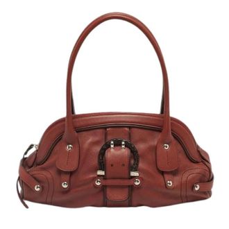 Ferragamo Pre-owned Handbags, female, Brown, Size: ONE SIZE Pre-owned Leather Handbag