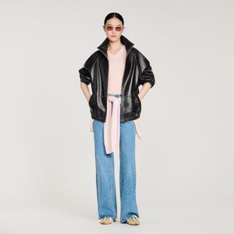 Sandro Distressed leather jacket