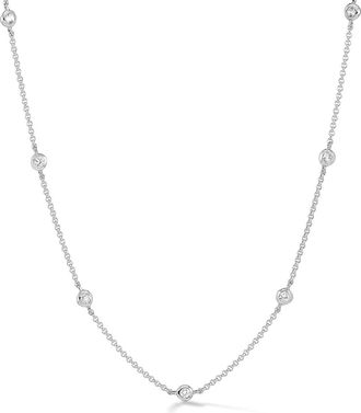 Dower & Hall White Sapphire Dewdrop Chain Necklace